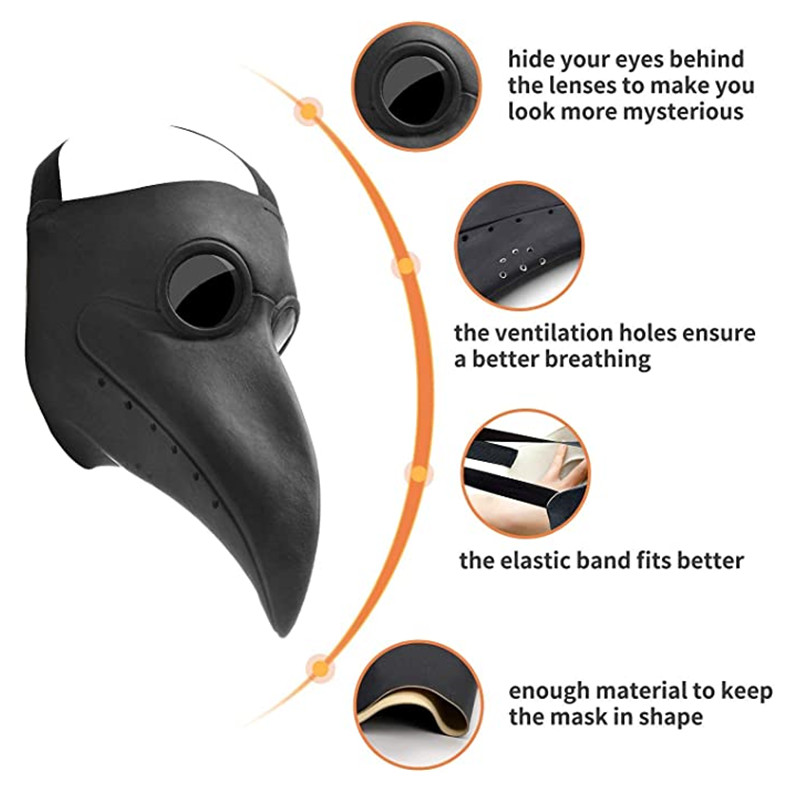 Halloween Black Rubber Plague  - đánh giá và giá Disposable Surgical Mask